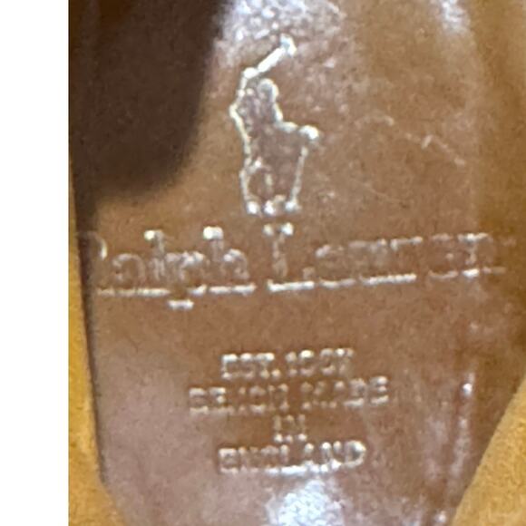 Ralph Lauren Bench Made England CapToe LaceUp Brown Boots Women 8B Heritage FLAW - Picture 7 of 15